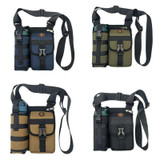 Wear-resistant Waterproof Single-shoulder Cross-body Water Bottle Bag Outdoor Travel Backpack(Green)