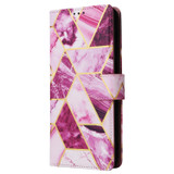 For Samsung Galaxy A25 Marble Bronzing Stitching Leather Phone Case(Purple)