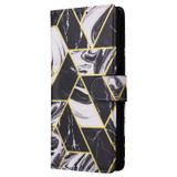 For Samsung Galaxy A25 Marble Bronzing Stitching Leather Phone Case(Black)