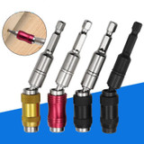 Hexagonal Shank Quick Release Self-Locking Joint Extension Rod Electric Drill Driver Extension Quick Conversion Bits(Silver+Red)