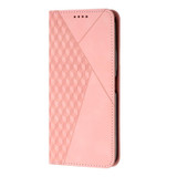 For Motorola Moto G04/G24 Diamond Splicing Skin Feel Magnetic Leather Phone Case(Rose Gold)