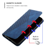 For Motorola Moto G34 5G Diamond Splicing Skin Feel Magnetic Leather Phone Case(Blue)