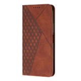 For Motorola Moto G04/G24 Diamond Splicing Skin Feel Magnetic Leather Phone Case(Brown)