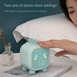 Dinosaur Kids Alarm Clock Electronic Clock Multifunctional Chime Small Alarm Clock(Blue)