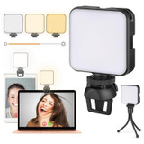 W64 64LEDs Video Conferencing Mobile Laptop Live Fill Light Photography Pocket Lamp, Spec: Clip+Tripod Set