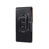  6.9 Inch  Men Vertical Mobile Phone Waist Bag Litchi Pattern Back Clip Buckle Belt Leather Case