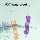 USB Charging Fully Automatic Ultrasonic Cartoon Children Electric Toothbrush, Color: White with 8 Heads
