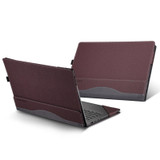 For Samsung Galaxy Book 2 Pro 360 15.6 inch Leather Laptop Anti-Fall Protective Case With Stand(Wine Red)