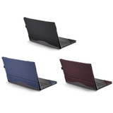 For Samsung Galaxy Book 2 Pro 360 15.6 inch Leather Laptop Anti-Fall Protective Case With Stand(Dark Blue)