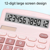 12-Digit Large Screen Solar Dual Power Calculator Student Exam Accounting Office Supplies(Blue)