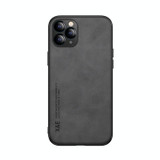 For iPhone 11 Pro Skin Feel Magnetic Leather Back Phone Case (Dark Grey)