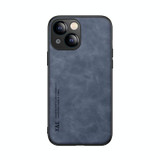 For iPhone 13 mini Skin Feel Magnetic Leather Back Phone Case (Blue)