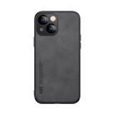 For iPhone 13 mini Skin Feel Magnetic Leather Back Phone Case (Dark Grey)