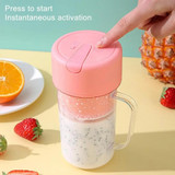 420ml 6 Blades Straw Juice Cup USB Charging Portable Fruit Juicer Smoothie Maker(Green)