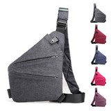 Sports Casual Men Crossbody Bag Large Capacity Multi-Pocket Single Shoulder Bag, Style: Right Shoulder Oxford Cloth (Gray)
