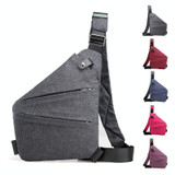 Sports Casual Men Crossbody Bag Large Capacity Multi-Pocket Single Shoulder Bag, Style: Left Shoulder Leather Film (Gray)