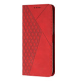 For Realme 12+ Diamond Splicing Skin Feel Magnetic Leather Phone Case(Red)