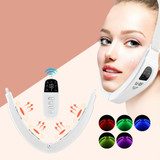 S1 EMS Microcurrent Colored Light Massage Beauty Instrument Remote Face Slimming Device(White)