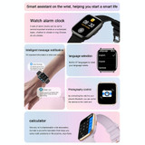 HD12 1.75 inch IP68 Waterproof Smart Watch, Support Blood Oxygen Monitoring(Pink)