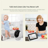 ABM200 Support Two-Way Voice Temperature Display 4.5-inch Video Baby Monitor Music Player(US Plug)