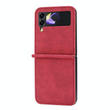 For Samsung Galaxy Z Flip3 5G DF-05 Business Solid Color Magnetic RFID Anti-theft Phone Case(Red)