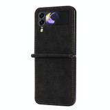For Samsung Galaxy Z Flip3 5G DF-05 Business Solid Color Magnetic RFID Anti-theft Phone Case(Black)