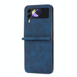 For Samsung Galaxy Z Flip4 5G DF-05 Business Solid Color Magnetic RFID Anti-theft Phone Case(Blue)
