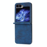 For Samsung Galaxy Z Flip5 5G DF-05 Business Solid Color Magnetic RFID Anti-theft Phone Case(Blue)