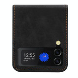 For Samsung Galaxy Z Flip4 5G DF-05 Business Solid Color Magnetic RFID Anti-theft Phone Case(Black)