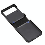 For Samsung Galaxy Z Flip4 5G DF-05 Business Solid Color Magnetic RFID Anti-theft Phone Case(Black)
