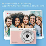 50 MP HD Camera 4K Video Retro Vlog Self-Shooting Camera(Pink)