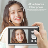 4K HD Optical Dual Lens Digital Camera 50MP Dual Screen Selfie Camera, No Memory(Silver)