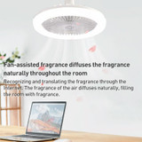 2 in 1 6 inch 5 leaves Home Bedroom Living Room Variable Frequency Aromatherapy Ceiling Fan Light(White)