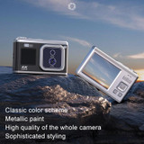 4K HD Optical Dual Lens Digital Camera 50MP Dual Screen Selfie Camera, No Memory(Black)