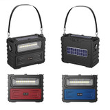 DV-690 Dual LED Light Solar Wireless Bluetooth Speaker Outdoor Camping FM Radio(Blue)