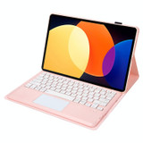 For Xiaomi Pad 6S Pro 12.4 Lambskin Texture Detachable Bluetooth Keyboard Leather Case with Touchpad(Pink)