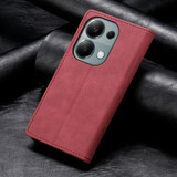 For Xiaomi Redmi Note 13 Pro 4G DF-05 Business Solid Color Magnetic RFID Leather Phone Case(Red)