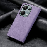 For Xiaomi Redmi Note 13 Pro 4G DF-05 Business Solid Color Magnetic RFID Leather Phone Case(Purple)