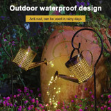 Iron Hollow Projection Light Solar Outdoor Waterproof Garden Kettle Light Lawn Landscape Ground Plug Decorative Light, Style: Small+Bracket