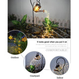 Iron Hollow Projection Light Solar Outdoor Waterproof Garden Kettle Light Lawn Landscape Ground Plug Decorative Light, Style: Small