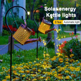 Iron Hollow Projection Light Solar Outdoor Waterproof Garden Kettle Light Lawn Landscape Ground Plug Decorative Light, Style: Large