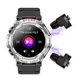 T96 1.52 inch Amoled Screen 2 in 1 Bluetooth Earphone Smart Watch(Silver)