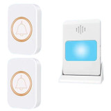 CMF1788-21 2 For 1 Vibrating Colorful Flashing Wireless Doorbell Elderly Pager Lithium Battery Wireless Doorbell