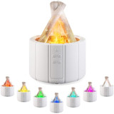 Bonfire Shaped Remote Control Aroma Diffuser Desktop Flame Humidifier, Color: Colorful White