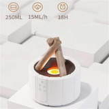 Bonfire Shaped Remote Control Aroma Diffuser Desktop Flame Humidifier, Color: Colorful White