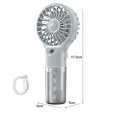 USB Rechargeable Handheld Misting Fan Portable Hydration Electrical Fan(Grey)