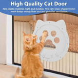 Pet Screen Door Two Way Access Magnetic Closing Cat Door Pet Products(White)