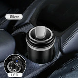 Car-mounted One-hand Opening Closing Detachable Ashtray With LED(Streaming Silver)