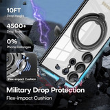 For Samsung Galaxy S23 FE 5G Electroplating MagSafe 360 Degree Rotation Holder Shockproof Phone Case(Dark Green)