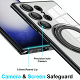 For Samsung Galaxy S22+ Electroplating MagSafe 360 Degree Rotation Holder Shockproof Phone Case(Dark Purple)